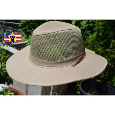 Elysiumland Cowboy Khaki Fishing Hiking Mesh Sun Vented Unisex Hat L/XL OD1548 741459469665 eb-71429041